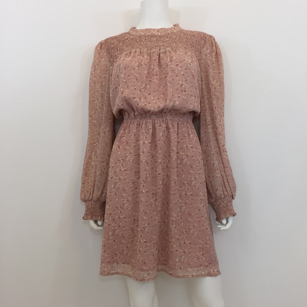 Lush Long Sleeve Blouson Dress